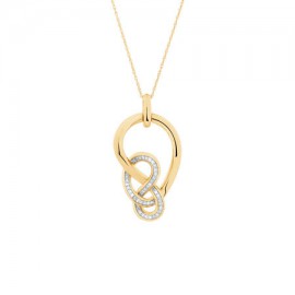 Large Knots Pendant With 1/5 Carat Tw Of Diamonds In 10kt Yellow Gold